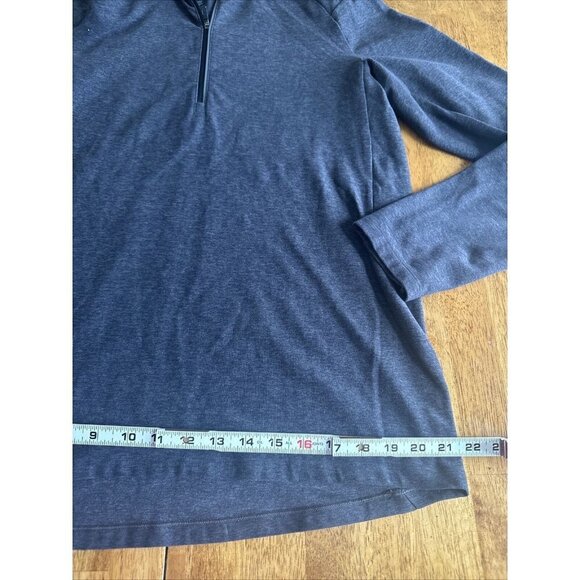 lululemon Soft Jersey Half Zip T13 Heathered Classic Navy Gray/ Sz L - Picture 5 of 9